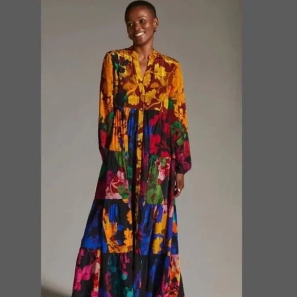 Anthropologie Siddhartha Bansal Button-Front Maxi Dress - Picture 5 of 14